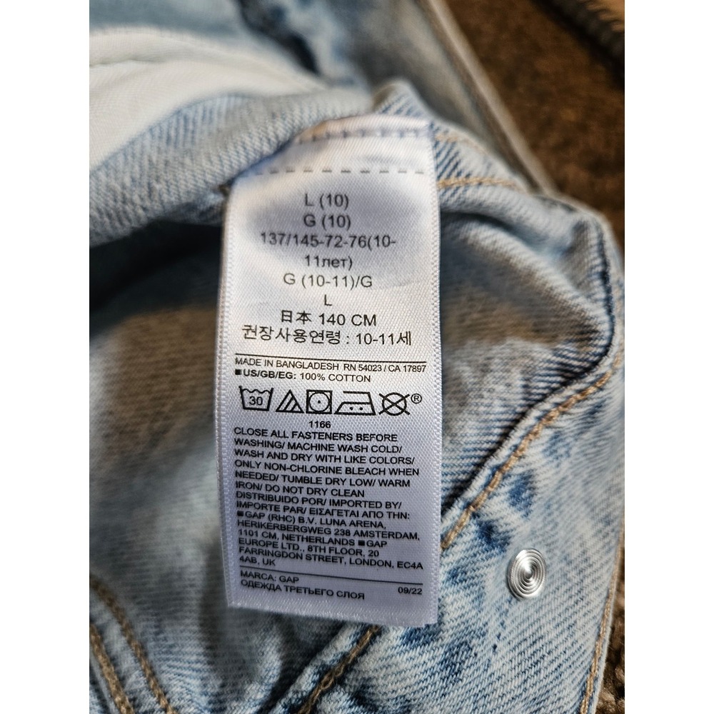 GAP Denim Fitted Jacket Light Wash Button Front Women's Size Large - Picture 5 of 5